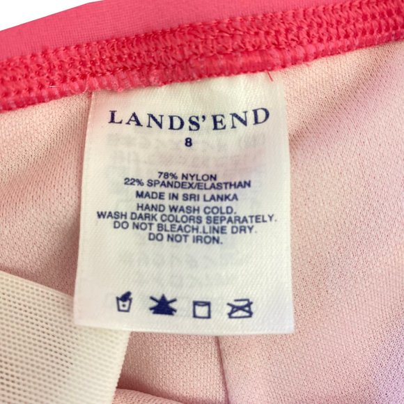 Lands End Women's 8 Skort Skirt Faux Wrap Pink Nylon - Picture 10 of 11